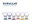 6pc Ice Cream Sundae fruits dessert verre plat Boisson Tasse Bol Set de couleur