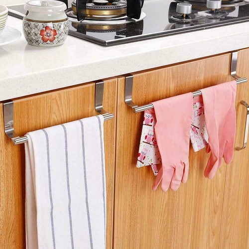 Kitchen Cupboard Hanger Stainless Steel Bathroom Towel Rack Cabinet Decor T5C2