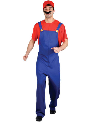 Men Adult Super Mario Bros Fancy Plumber Costume World Book Day Halloween Funny