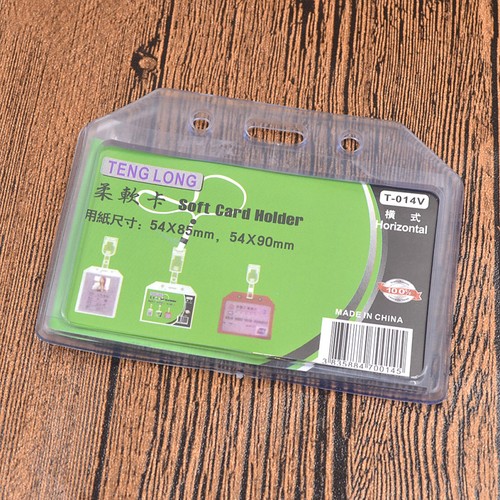 1 Pc Soft Plastic Card ID Badge Holder Transparent Business Card Office Supplies