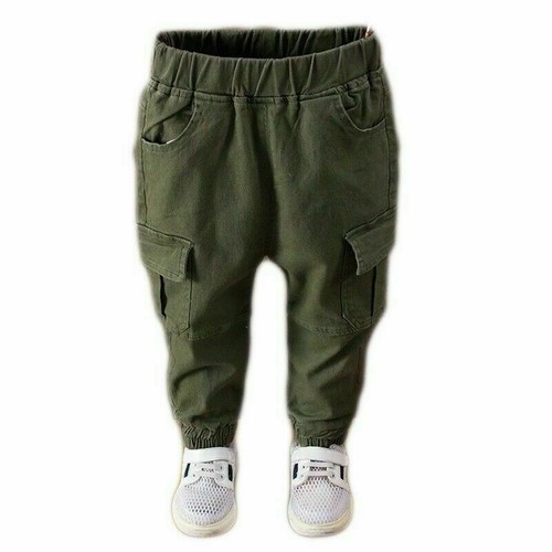 Kinder Jungen Lang Haremshose Baumwollhose Tasche Kleidung Komfort Outwearlinie
