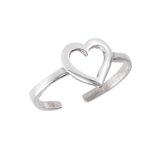 Promise Heart .925 Sterling Silver Simple Midi Toe Ring Band