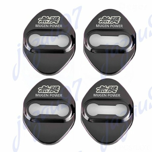 Stainless Steel For Mugen Black Car Door Lock Protective Cover Case Sticker 4pc