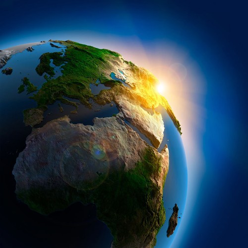 Earth Outer Space Sunrise 3D Full Wall Mural Photo Wallpaper Home Decal Dec Kids