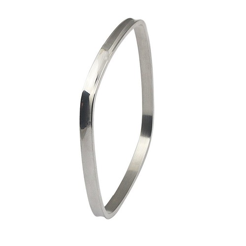 Small Square Bangle Bracelet 925 Silver Plated For Small To Medium Wrists