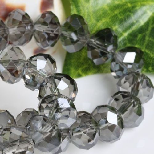 Nouveau 6*8mm à facettes gris perles de cristal 70pcs Bijoux À faire soi-même