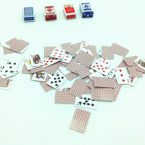 4Sets Games Poker Playing Cards Miniature Dollhouse Accessory 1:12 Scale Toy