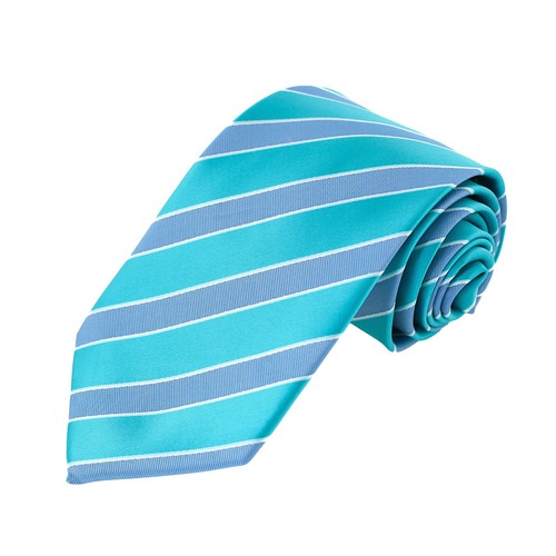 EAGA0157 Dark Turquoise Striped Microfiber Luxury Presents Extra Long Tie Epoint