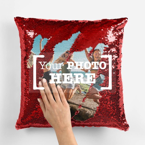 Personnalisé Personnalisé Luxe Sequin Housse de coussin cas Votre Image//Photo//Logo Imprimé