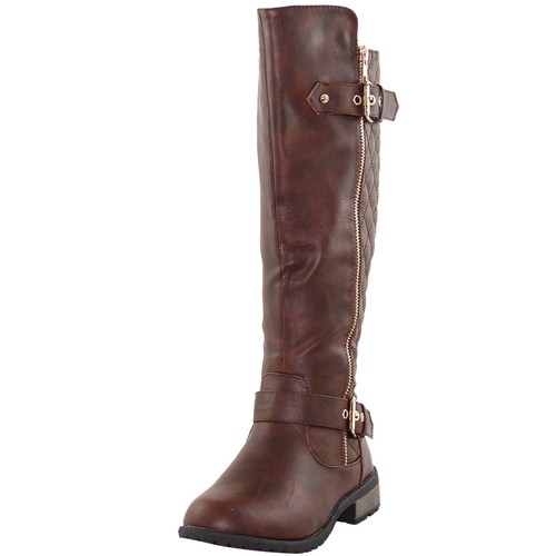 New women/'s shoes high shaft boot knee high synthetic winter warm fashion brown