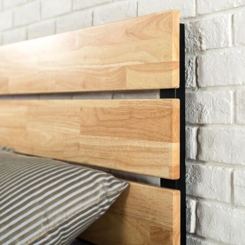 Zinus King Platform Bed Frame Headboard Sonoma Metal Wood Black Steel Sturdy