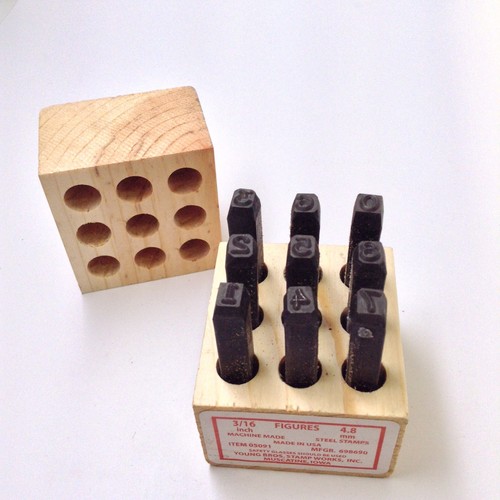 Young Bros Stamp Works 3//16 inch Steel Set 9 Figure Number Character MADE IN USA