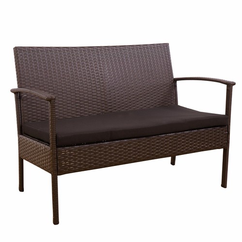 4 Piece Brown Cushion Resin Wicker Patio Conversation Set Outdoor Seating Deck Garden Furniture Sets - Plastic Wicker Patio Furniture Set 4 Piece Brown Cushion Resin Wicker Patio Conversation Set Outdoor Seating Deck Garden Furniture Sets - Plastic Wicker Patio Furniture Set