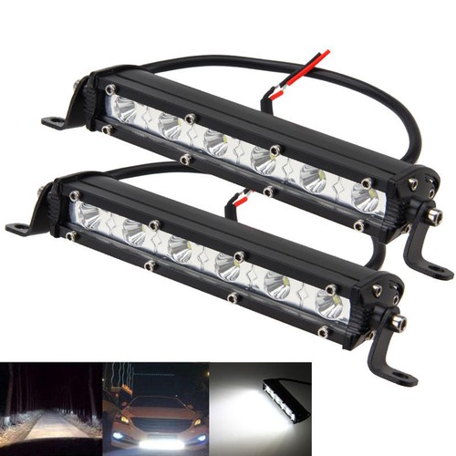 1Pair 7/" 18w Spot Slim Led SUV Driving Work Light Bar Single Row Offroad Lamp