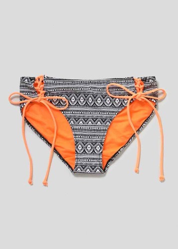 Black Aztec Lace up Crop top Bikini Separates BNWT Matalan Holiday AB
