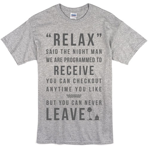 Eagles Hotel California Song Lyrics T-shirt Music Legends Mens or Ladies Tee