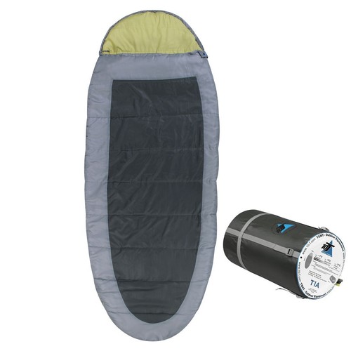 13° Ei-Form Mumienschlafsack 240x100 Grau Grün Schlafsack TIA