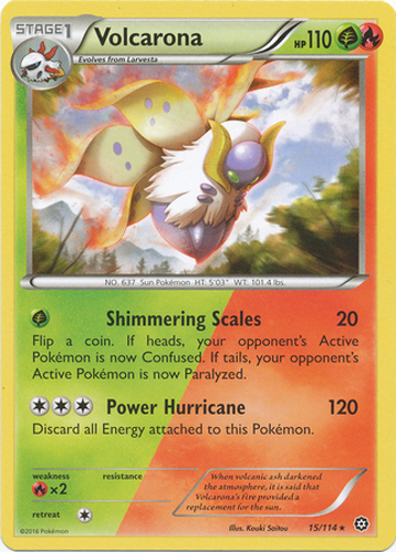 4x Pokemon Steam Siege Volcarona 15//114 Rare Card