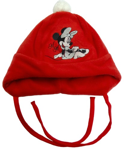 Neu Disney Minnie Mouse Babymütze Mütze Fleecemütze Ohrenschützer rot 42 44 46