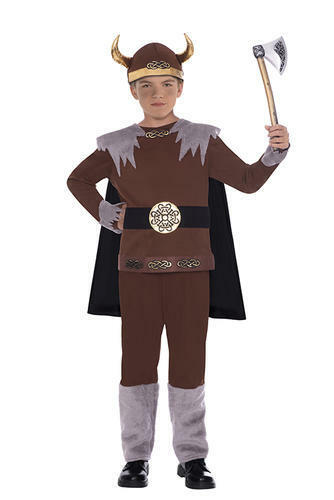 Viking Warrior Boys Fancy Dress Saxon Barbarian Historical Book Day Kids Costume