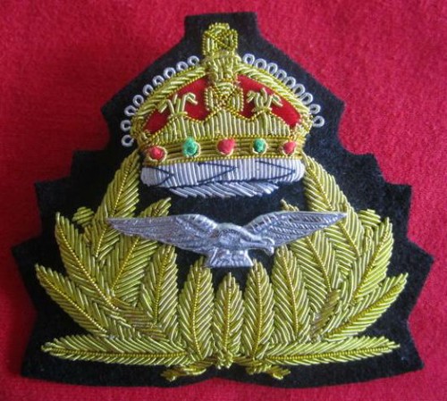 NEW ROYAL NAVY AIR SERVICE R.N.A.S OFFICER Bullion Badge KING CROWN CP MADE