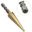 Utility Titanium Coated HSS Step Cone Drill Bit Wood Metal Cutter Hex Shank US