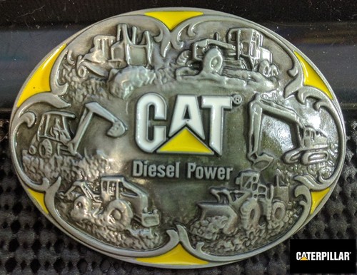 Caterpillar Tractor Loader Belt Buckle Metal Silver Finish US SELLER AND SHIPPER