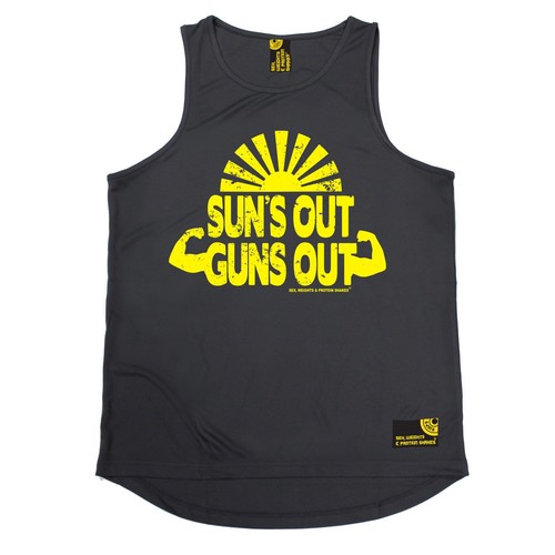 Suns Out Guns Out assouplissement Mens Dry Fit Vest Birthday Fashion Poison Entraînement Gym