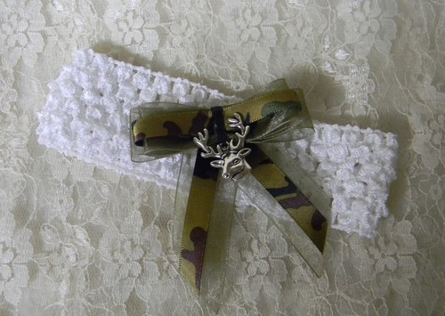 Headband Redneck Deer Hunter Baby Infant Wedding Party Camouflage Camo Bow