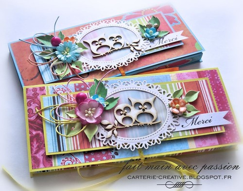 decoration relief CHIPBOARD die cuts DIE CUT 4 pieces hiboux en cercle