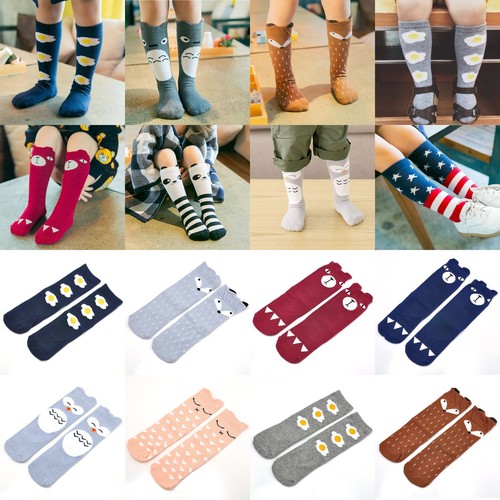 New Lovely Kids Girls Toddlers Cute Pattern Knee High Cotton Socks Age 0-6 Years