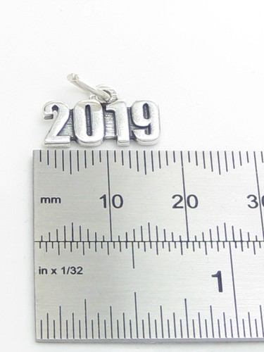 2019 year sterling silver charm .925 x 1 Wedding Birthday Graduation CF52019