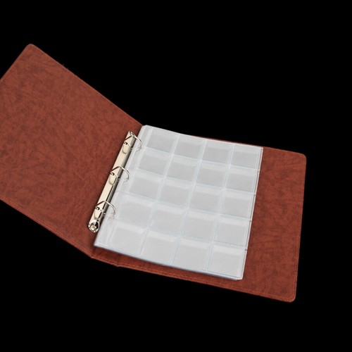 1 Page 20 Pockets Plastic Coin Holders Storage Collection Money Album Case YT