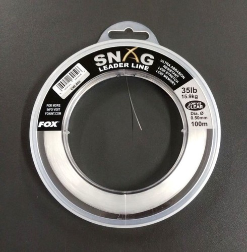 35lb 15,9kg 100m Monofile Schlagschnur NEW Snag Leader Line Clear 0.50