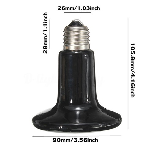 New Infrared Ceramic Emitter Heat Light Bulb Lamp For Reptile Pet Brooder