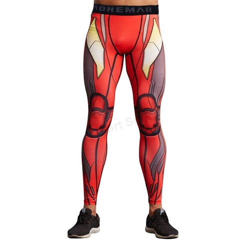 Superhero Marvel T-shirts Pants Gym Sport Men Women Compression Fitness Costume