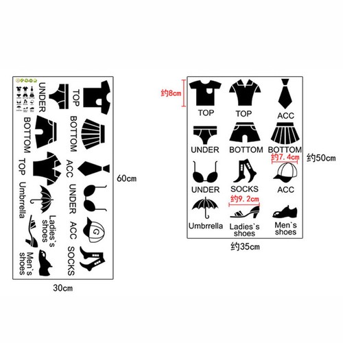 Wardrobe Storage Sort Display Window Stickers Art Decals Home Drawer Decor Sale
