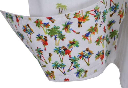 NEW Robert Graham $248 PALM LEAVES Palm Tree Parrot Print Classic Fit Shirt