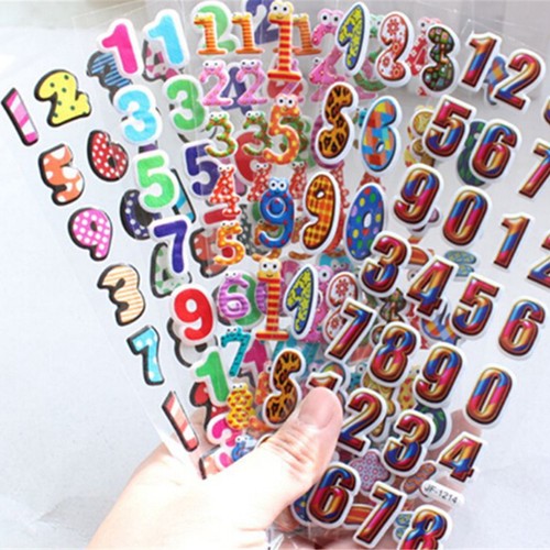 5X 3D Bubble Stickers Party Supplies Decoration Kids Gift Number Letters Toys ZN