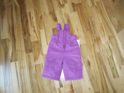 Wonderkids girls bib purple star on knee ski snow suit cover all Pants bibs pant