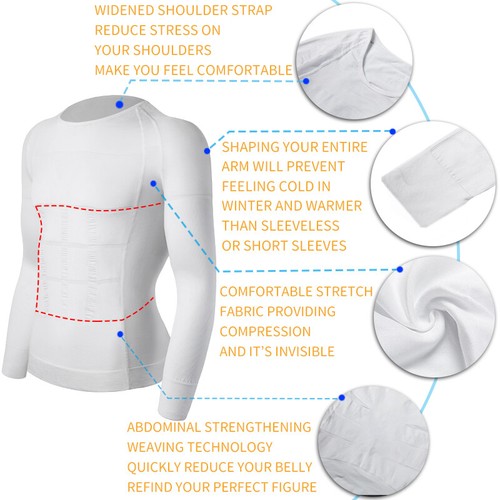 Men NEW Slimming Shirt Body Shaper Vest Compression Tank Top Corset Weight Loss