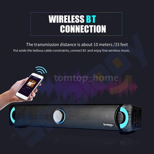 Smalody Bluetooth 4.2 Speakers Home Theater Stereo Subwoofer Soundbar LED TF