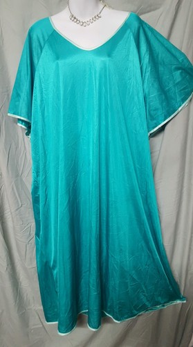 Comfort Choice Long LENGTH GREEN W//GREEN TRIM NIGHTGOWN SIZE 3X 66/" BUST