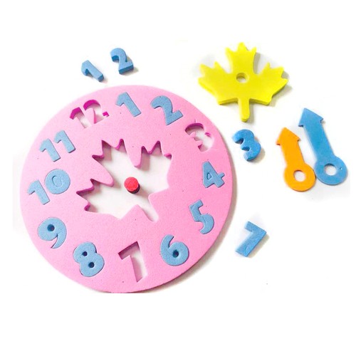 Foam Number Clock Time Puzzle Child Baby Kids Learning Educational Play Toy Gift