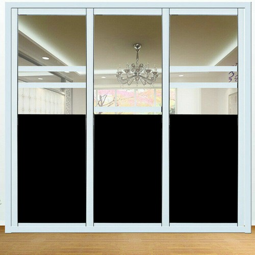 1 Roll Blackout Static Cling Window Film Privacy Protection /& Block Sun UV Black