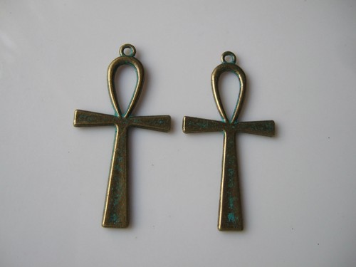 10 pcs//lot Antique Bronze Cross Shaped Tibetan Charms Pendants 22*29mm