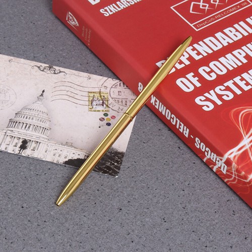 Wholesale Metal Ballpoint Pen Slim Rod Rotating Ballpen Office School Stationery