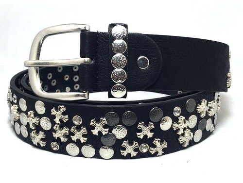 Damen Vintage Gürtel Nietengürtel kürzbar NEU Schwarz 80 85 90 95 100 105 110cm