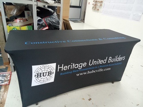 Stretch Table Cover Trade Show Exhibition 3 Sided Tablecloth for 6 Feet Table