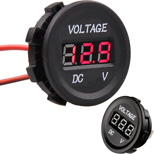 12V 24V Motorcycle Red LED Light Digital Display Voltmeter Meter Waterproof